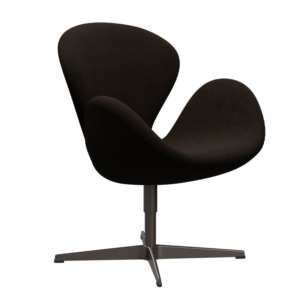 Sedia fritz Hansen Swan Lounge, bronzo marrone/Hallingdal nero/marrone