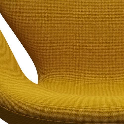 Fritz Hansen Chaise de salon de cygne, bronze brun / moutarde d'Hallingdal