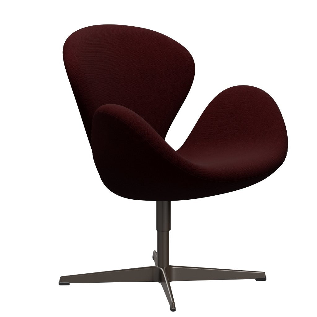 Fritz Hansen Swan Lounge Chair, Brown Bronze/Hallingdal Wine Red