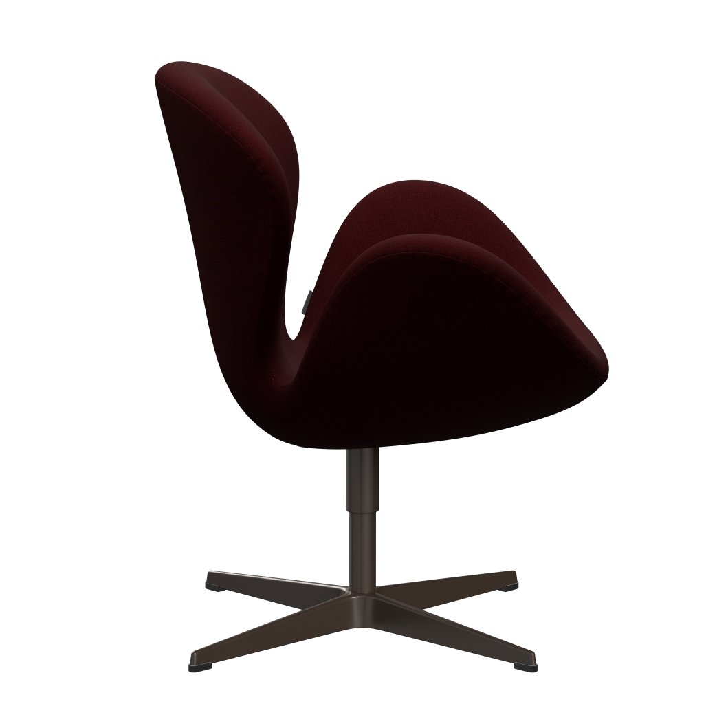 Sedia da salone Fritz Hansen Swan, bronzo marrone/vino di Hallingdal