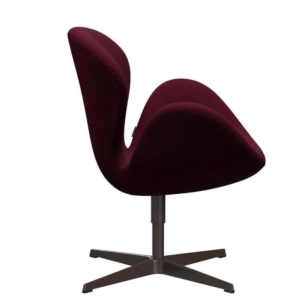 Sedia da salone Fritz Hansen Swan, bronzo marrone/vino di Hallingdal rosso/viola