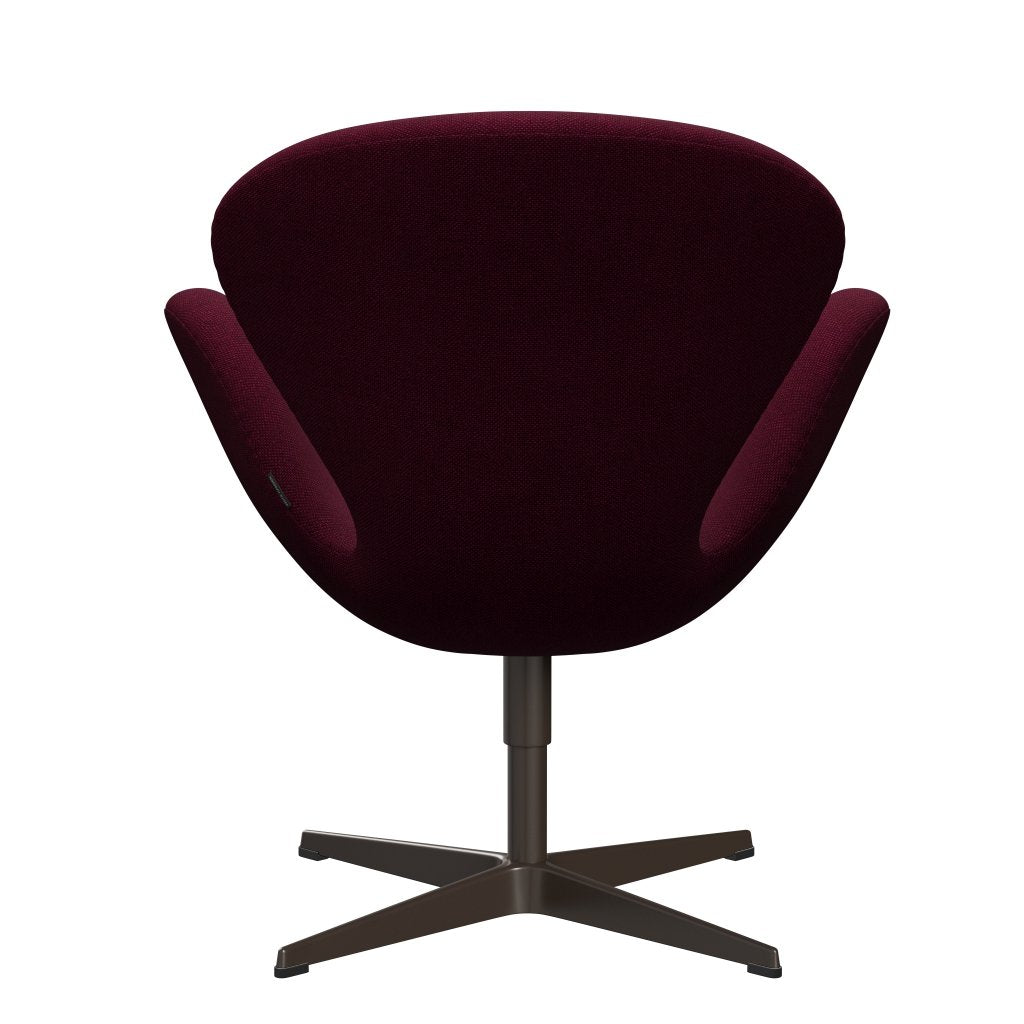 Sedia da salone Fritz Hansen Swan, bronzo marrone/vino di Hallingdal rosso/viola