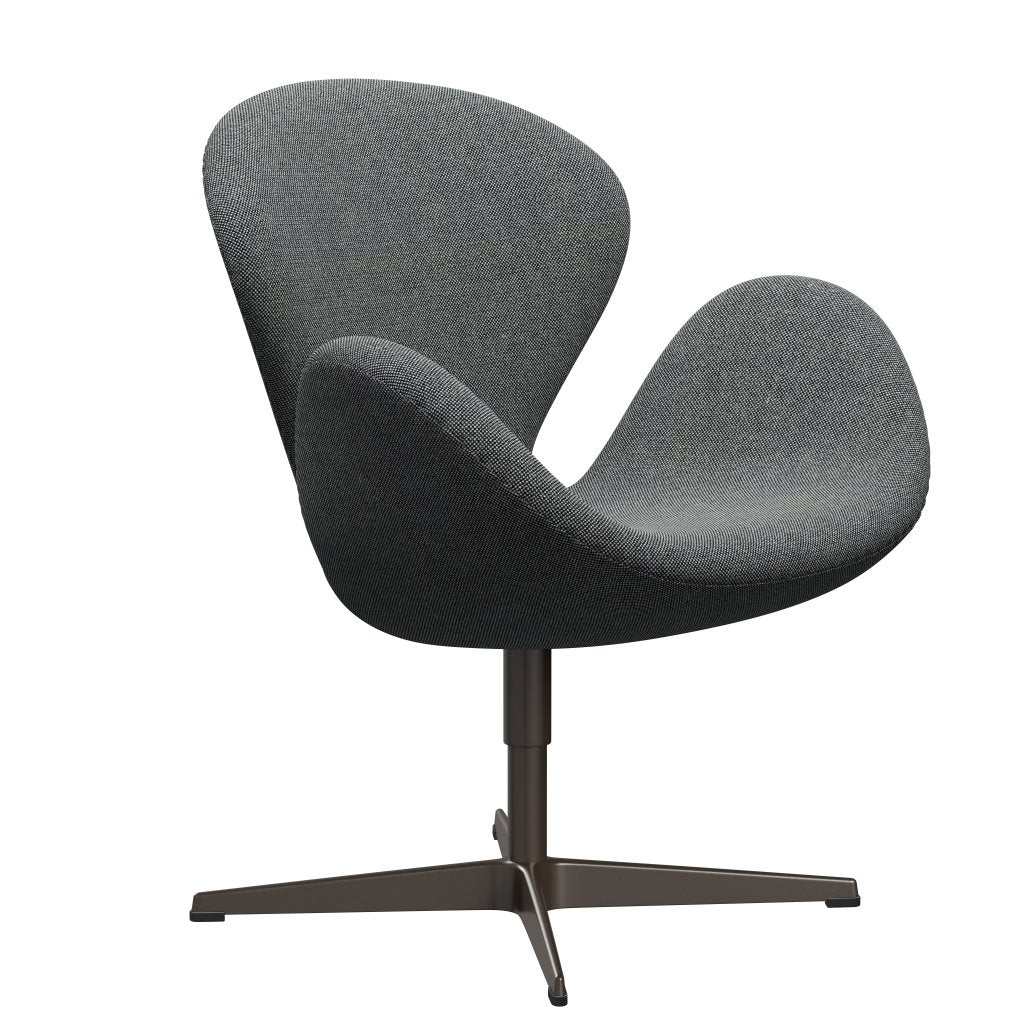 Fritz Hansen Chaise salon de cygne, bronze brun / Hallingdal Blanc noir