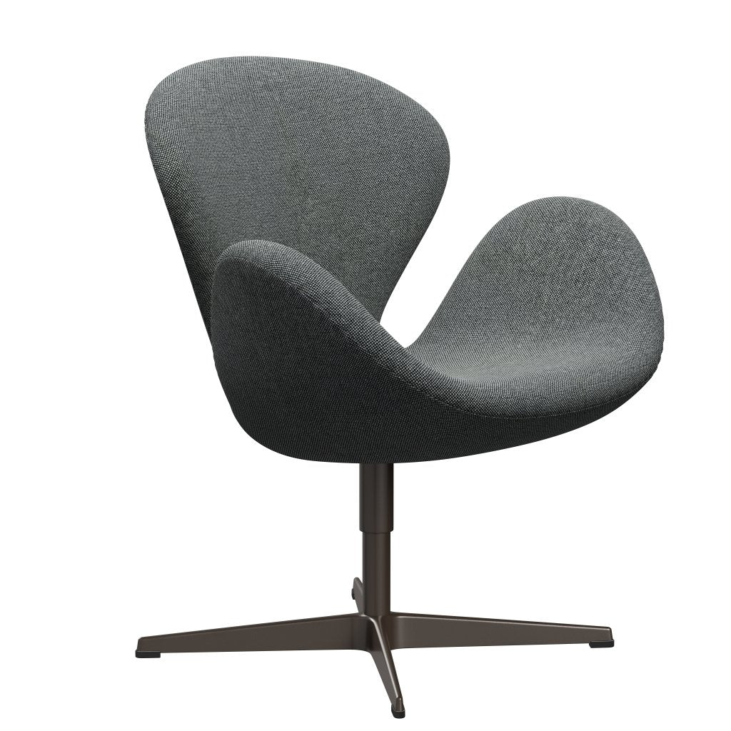 Sedia fritz Hansen Swan Lounge, bronzo marrone/Hallingdal bianco/marrone