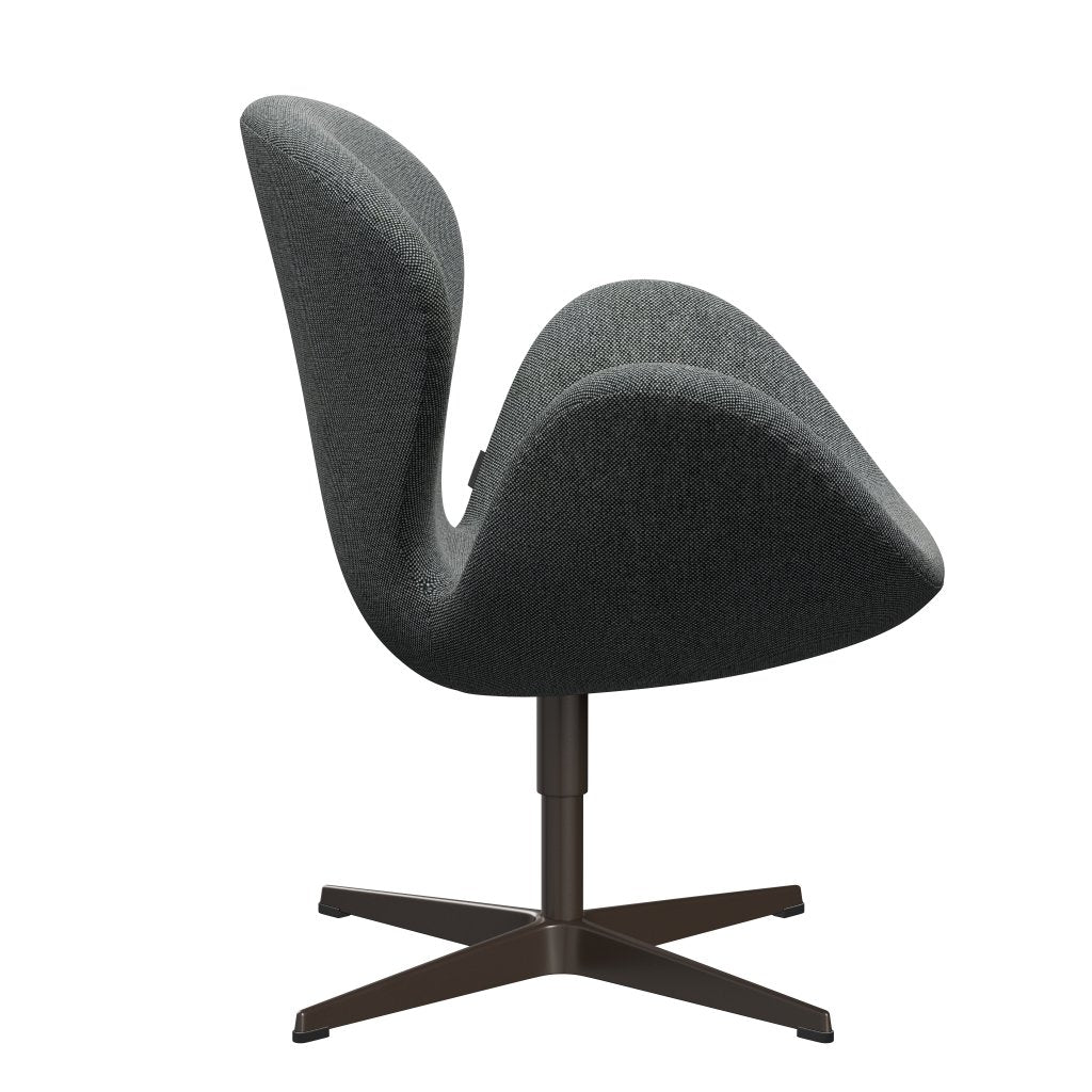 Fritz Hansen Swan Lounge stol, brun bronze/Hallingdal hvid/brun