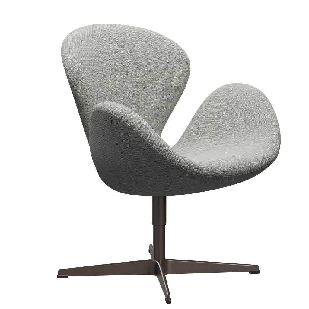 Fritz Hansen Swan Lounge -stoel, bruin brons/hallingdal wit/grijs