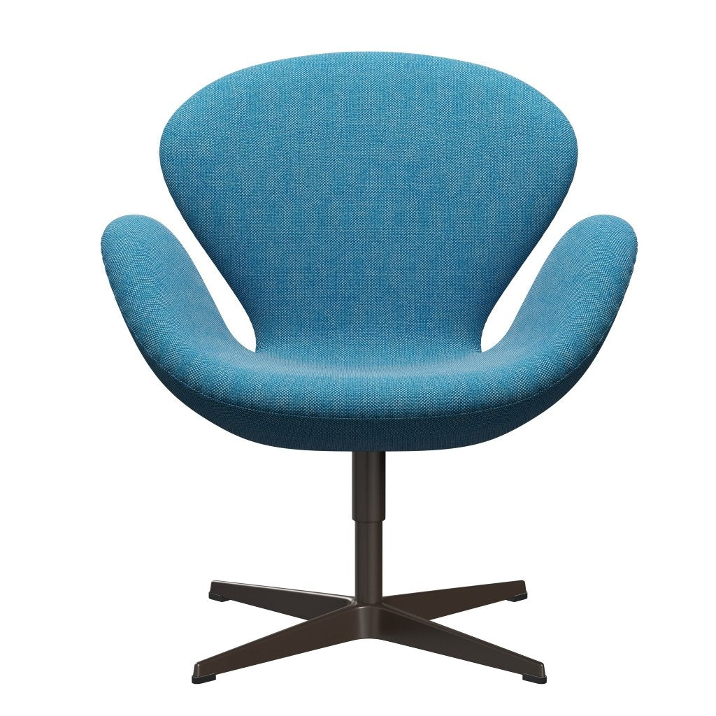 Fritz Hansen Chaise salon de cygne, bronze brun / blanc hallingdal / turquoise