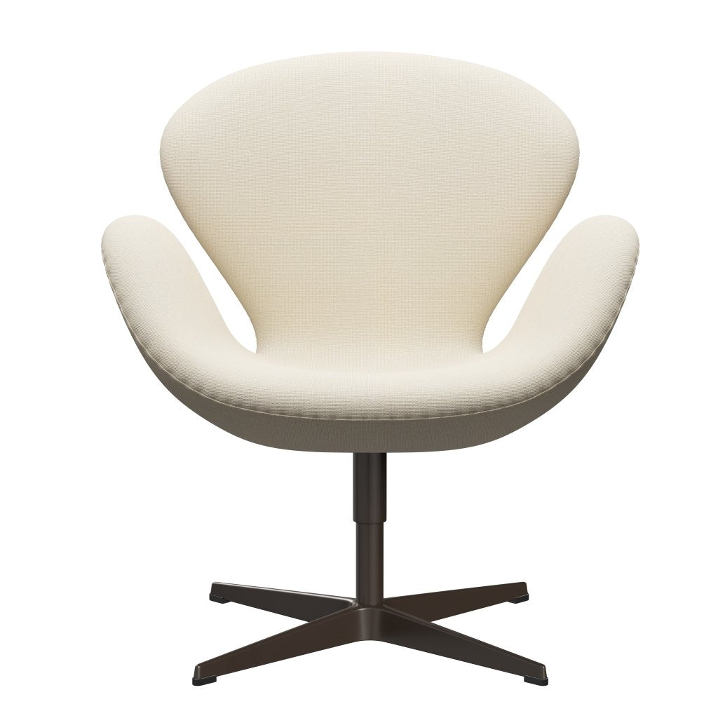 Sedia da salone Fritz Hansen Swan, bronzo marrone/lana di Hallingdal bianca