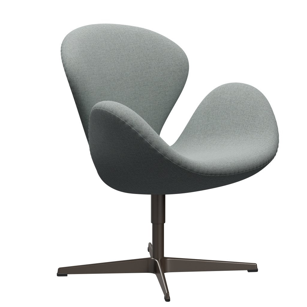 Fritz Hansen Chaise salon de cygne, bronze brun / re laine pâle aqua