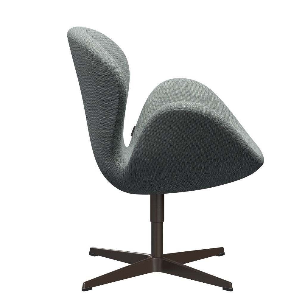 Sedia fritz Hansen Swan Lounge, bronzo marrone/re lana pallida acqua