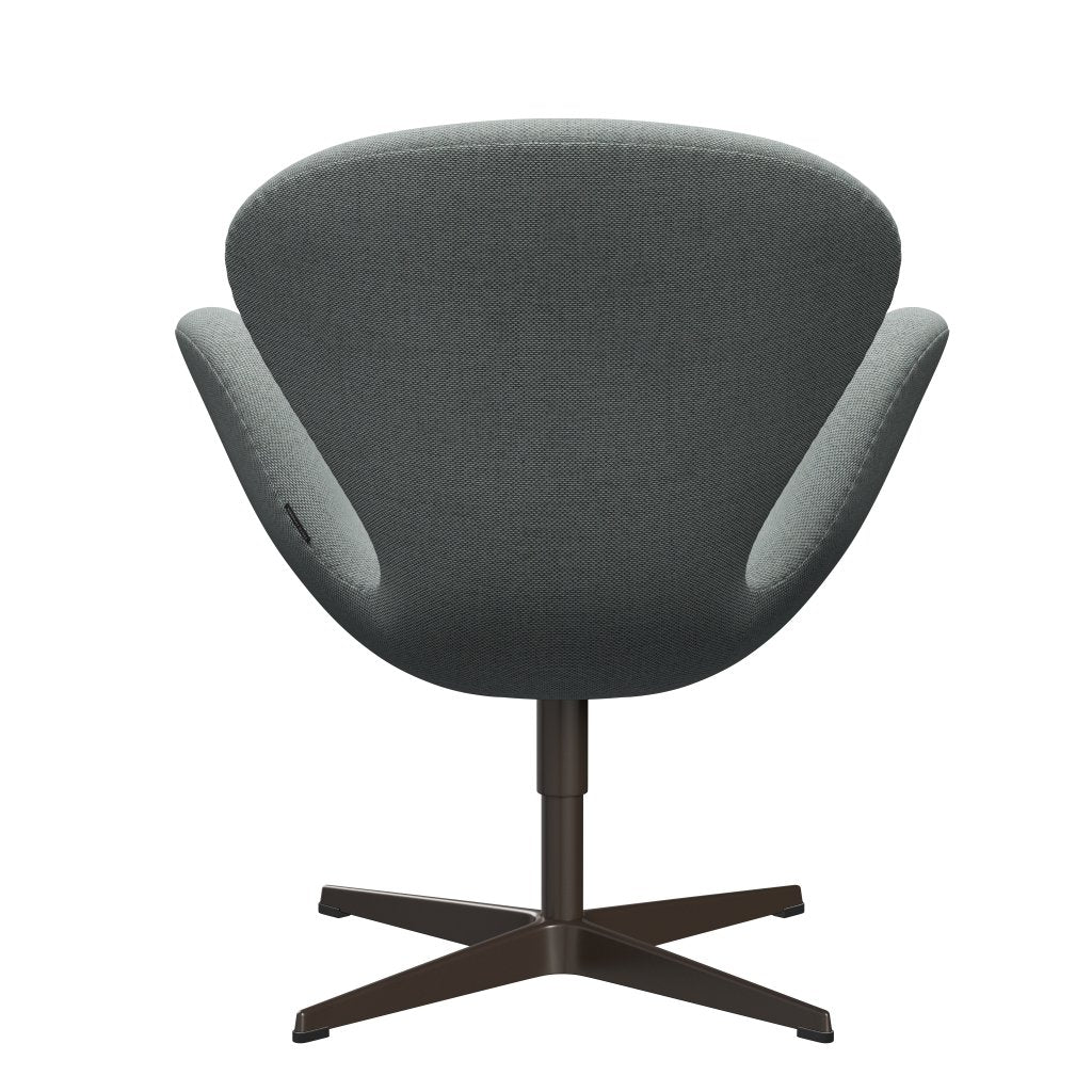 Sedia fritz Hansen Swan Lounge, bronzo marrone/re lana pallida acqua