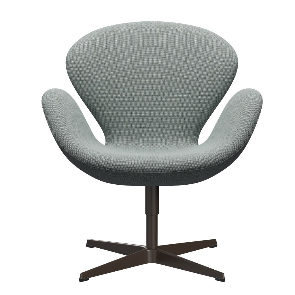 Sedia fritz Hansen Swan Lounge, bronzo marrone/re lana pallida acqua