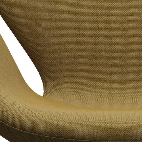 Fritz Hansen Swan Lounge -stoel, bruin brons/re wol goudgeel/natuurlijk