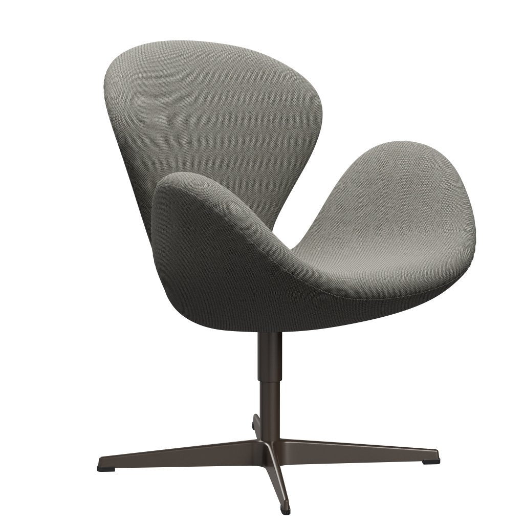 Sedia fritz Hansen Swan Lounge, bronzo marrone/re lana grigio bianco/uni