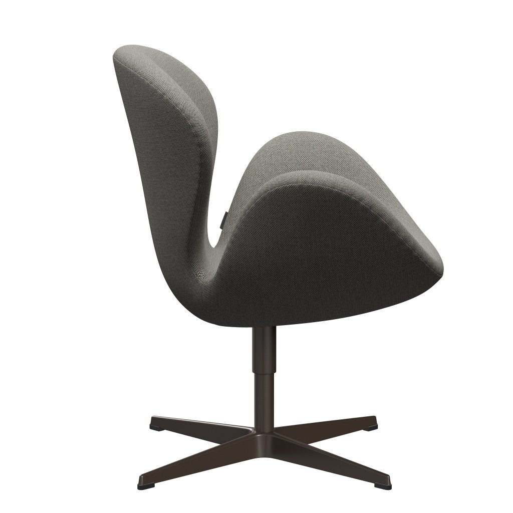 Sedia fritz Hansen Swan Lounge, bronzo marrone/re lana grigio bianco/uni