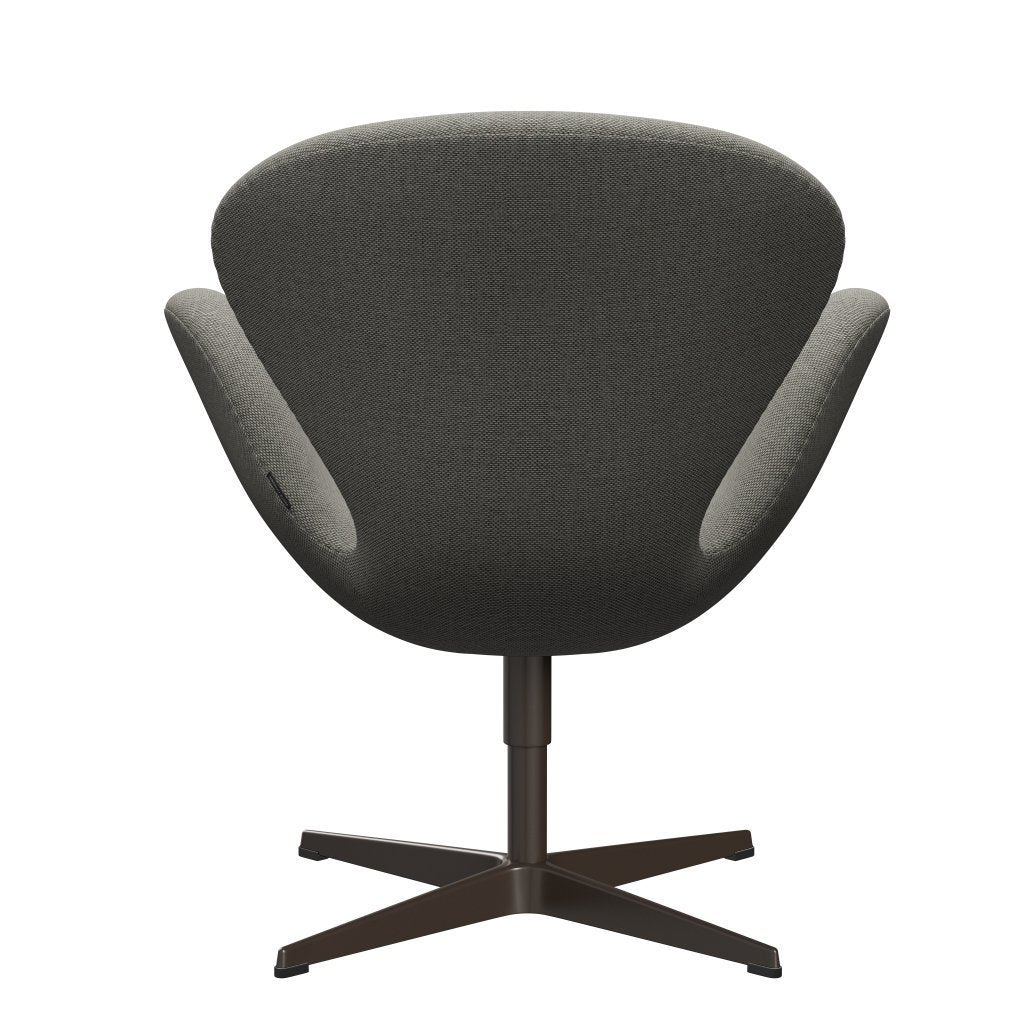 Sedia fritz Hansen Swan Lounge, bronzo marrone/re lana grigio bianco/uni