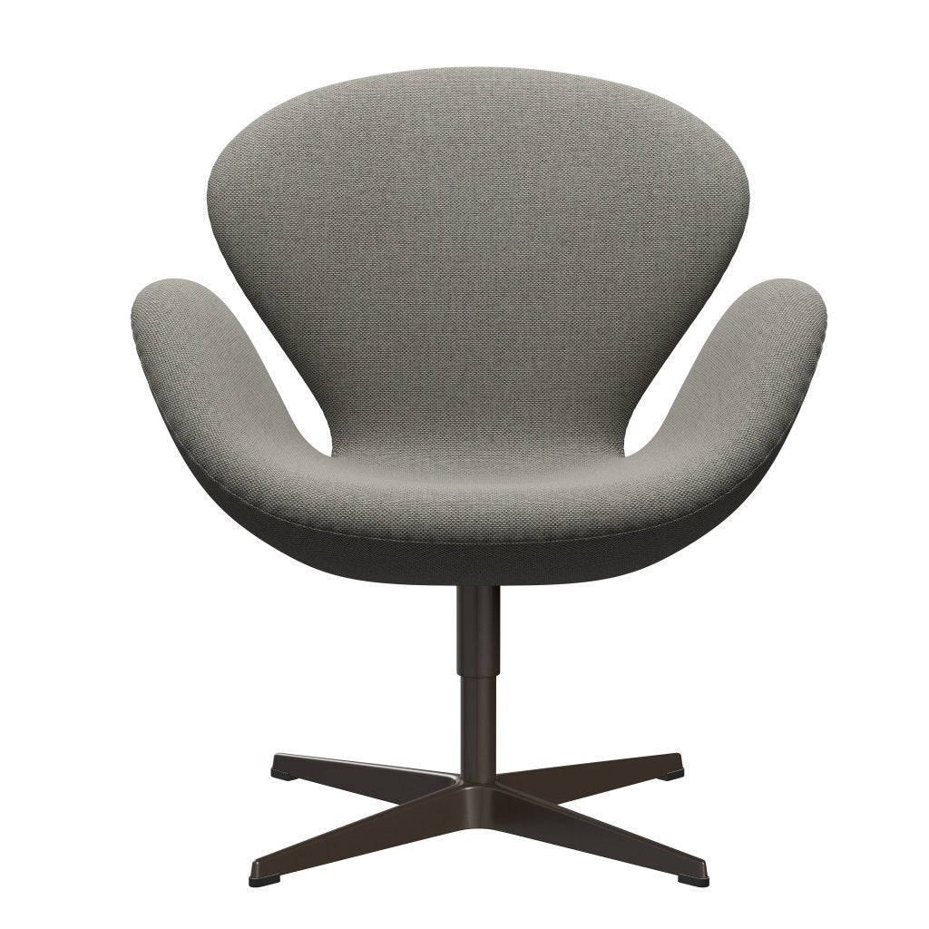 Sedia fritz Hansen Swan Lounge, bronzo marrone/re lana grigio bianco/uni