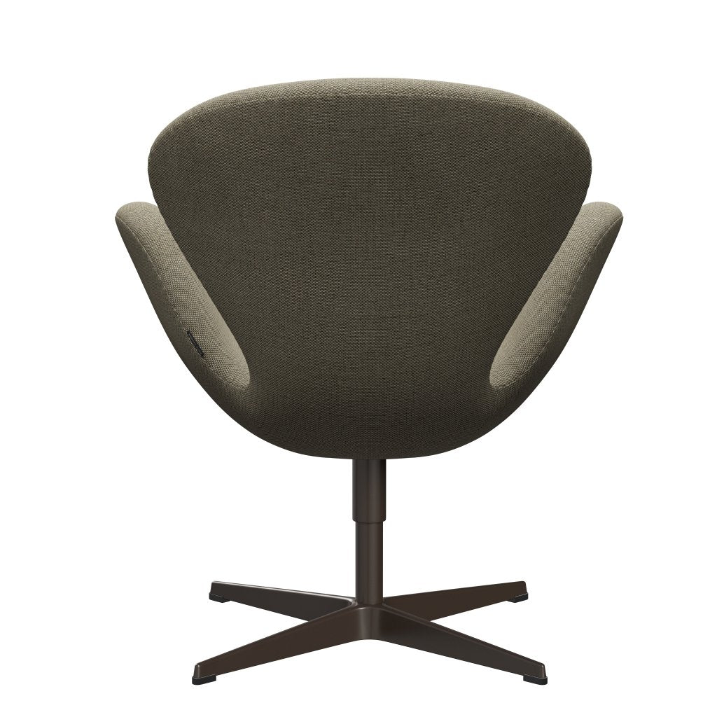 Fritz Hansen Swan Lounge -stoel, bruin brons/re wol licht beige/natuurlijk