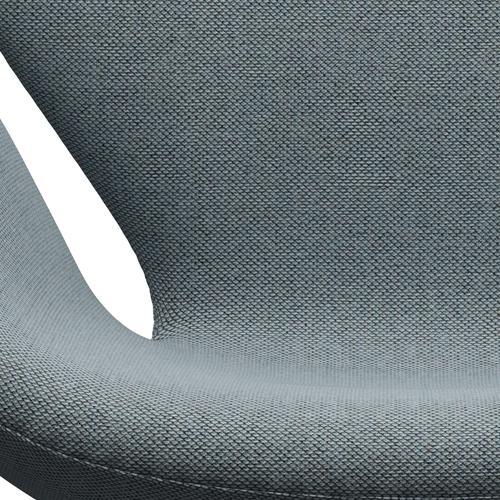 Sedia fritz Hansen Swan Lounge, bronzo marrone/re lana azzurra/naturale