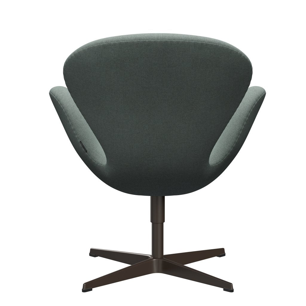 Fritz Hansen Swan Lounge stoel, bruin brons/re wol licht aquamarine/natuurlijk