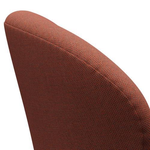 Fritz Hansen Chaise salon de cygne, bronze marron / red en laine rouge / naturel