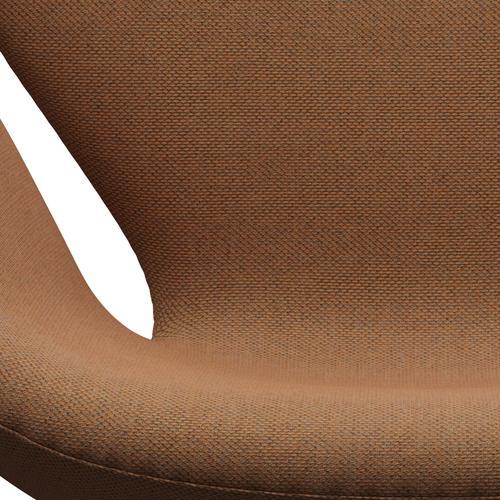 Sedia fritz Hansen Swan Lounge, bronzo marrone/re decoro di lana/naturale