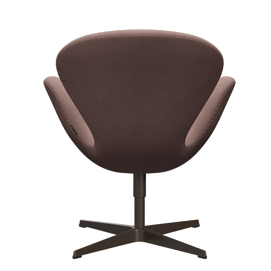 Fritz Hansen Swan Lounge -stoel, bruin brons/re wol zachtroze/natuurlijk