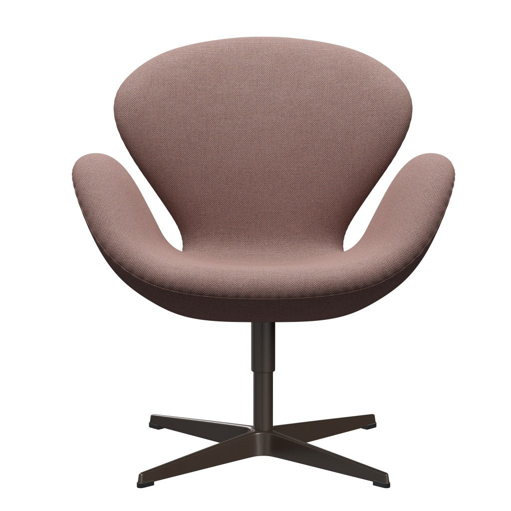 Fritz Hansen Swan Lounge -stoel, bruin brons/re wol zachtroze/natuurlijk