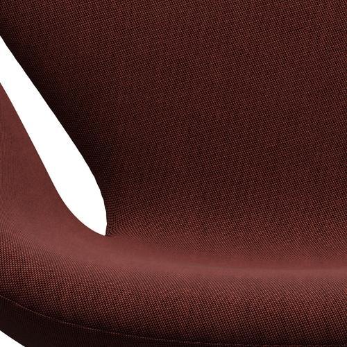 Sedia fritz Hansen Swan Lounge, bronzo marrone/rima rosso scuro/marrone