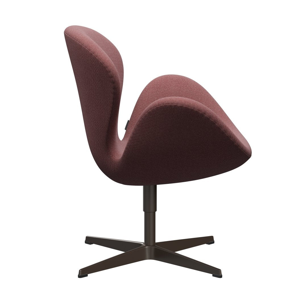 Sedia fritz Hansen Swan Lounge, bronzo marrone/rosso scuro/bianco