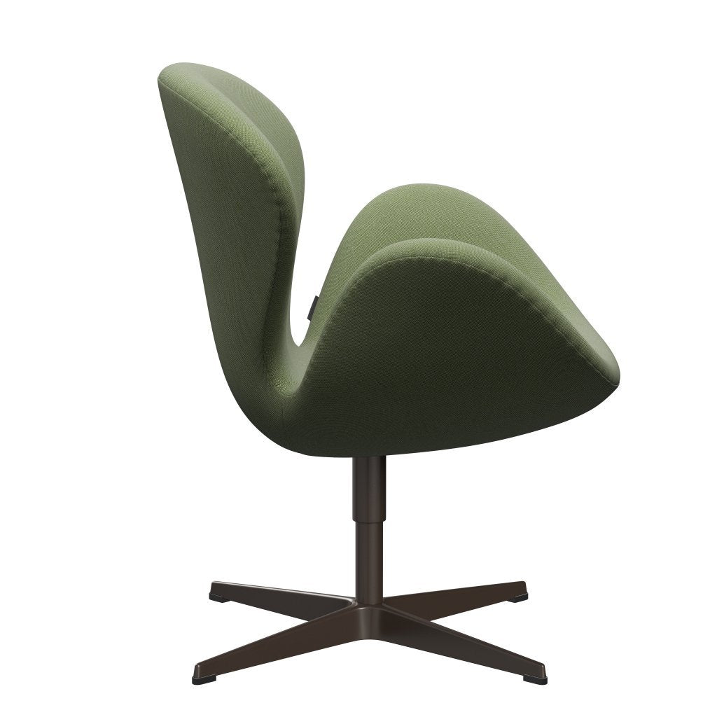 Fritz Hansen Chaise de salon de cygne, bronze brun / vert rime / blanc