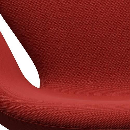 Fritz Hansen Chaise salon de cygne, bronze brun / rime rouge clair / rouge foncé