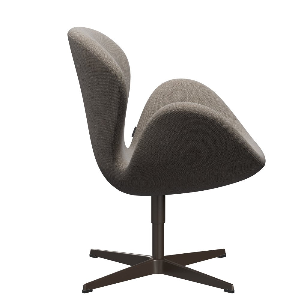 Fritz Hansen Swan Lounge Chair, braune Bronze/Rime Khaki/Weiß