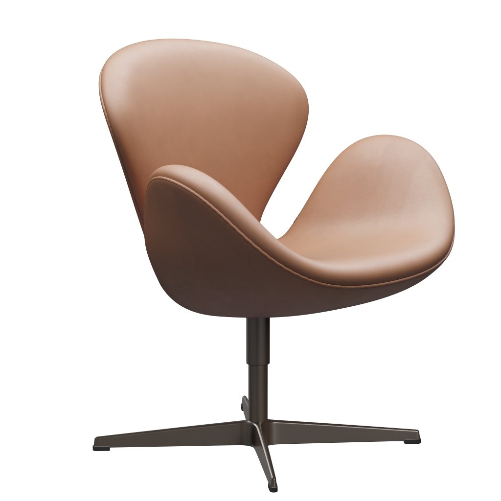 Sedia fritz Hansen Swan Lounge, bronzo marrone/rustico rustico