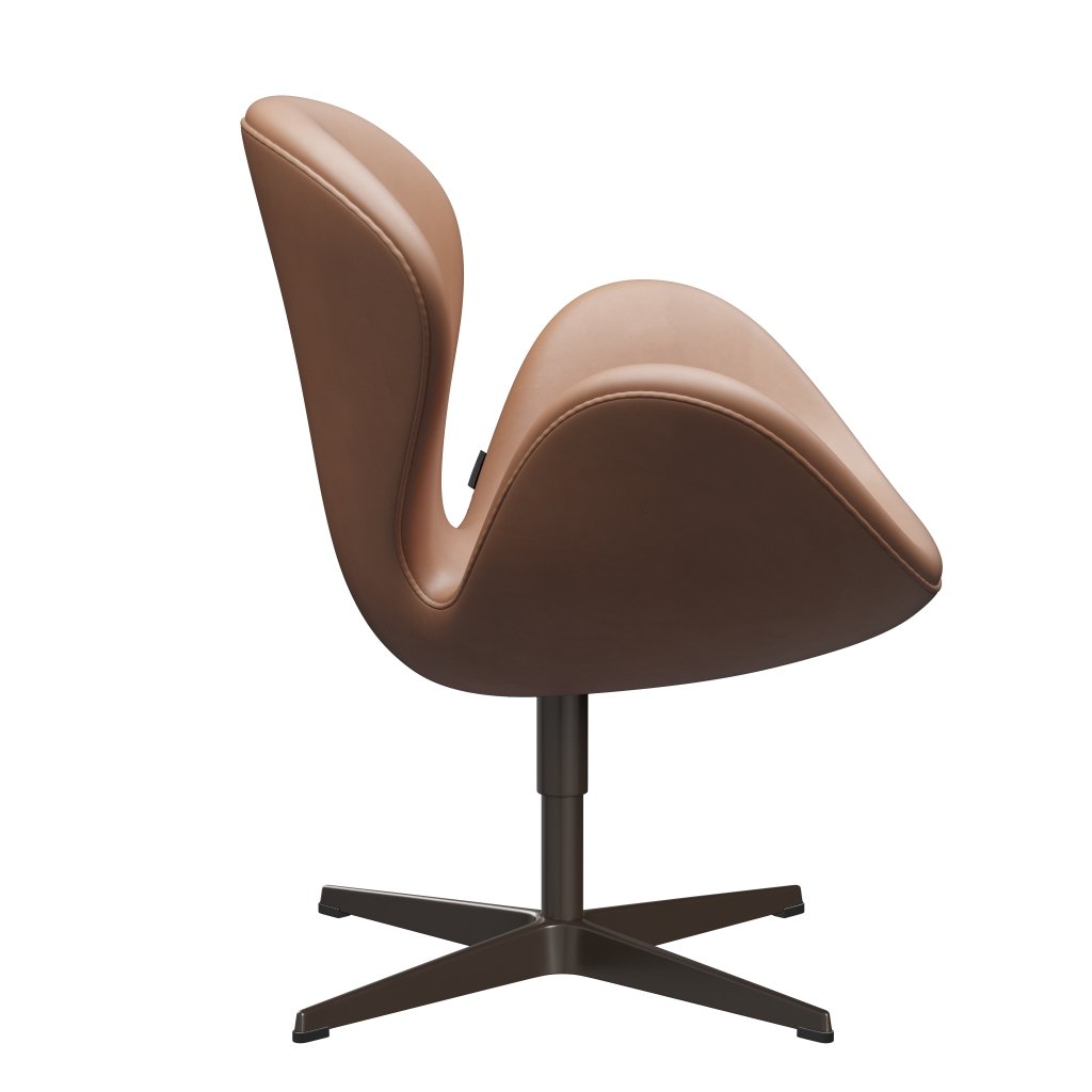 Sedia fritz Hansen Swan Lounge, bronzo marrone/rustico rustico