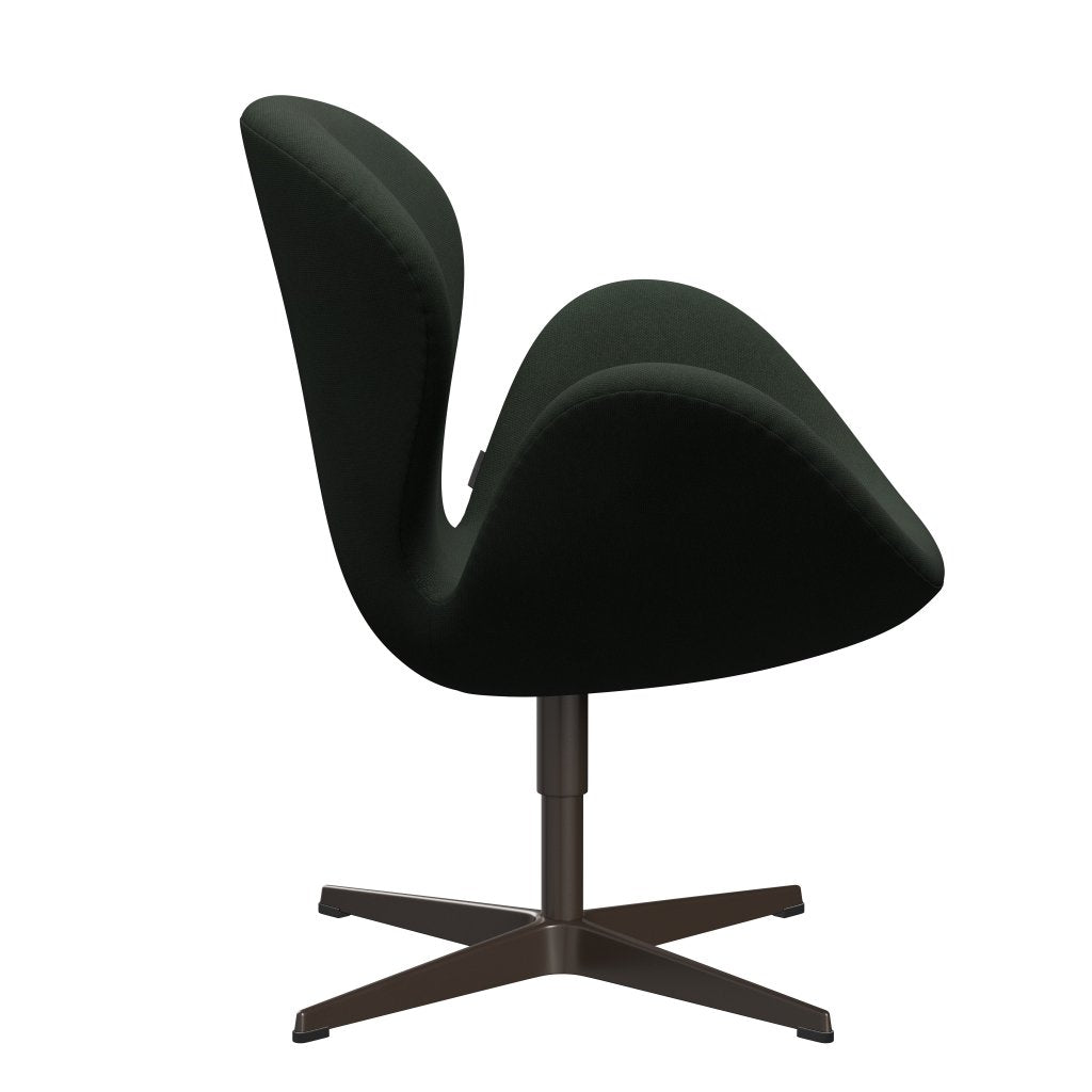 Fritz Hansen Chaise de salon de cygne, bronze brun / acier vert foncé armée