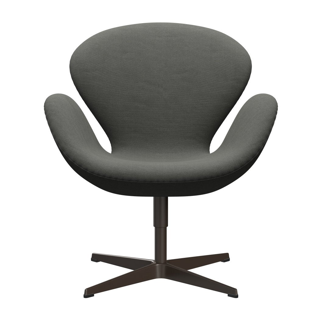 Sedia da salone Fritz Hansen Swan, bronzo marrone/grigio in taglio in acciaio