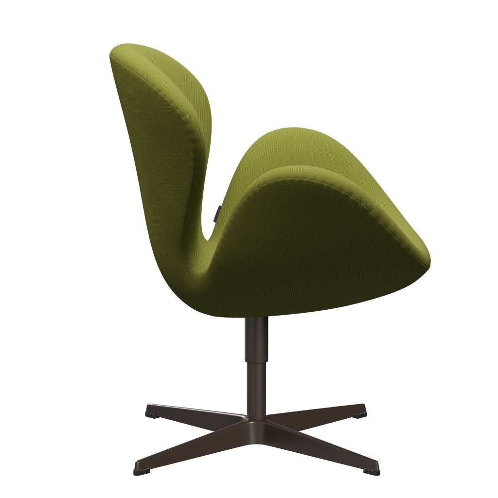 Sedia da salone Fritz Hansen Swan, verde militare in bronzo marrone/taglio in acciaio