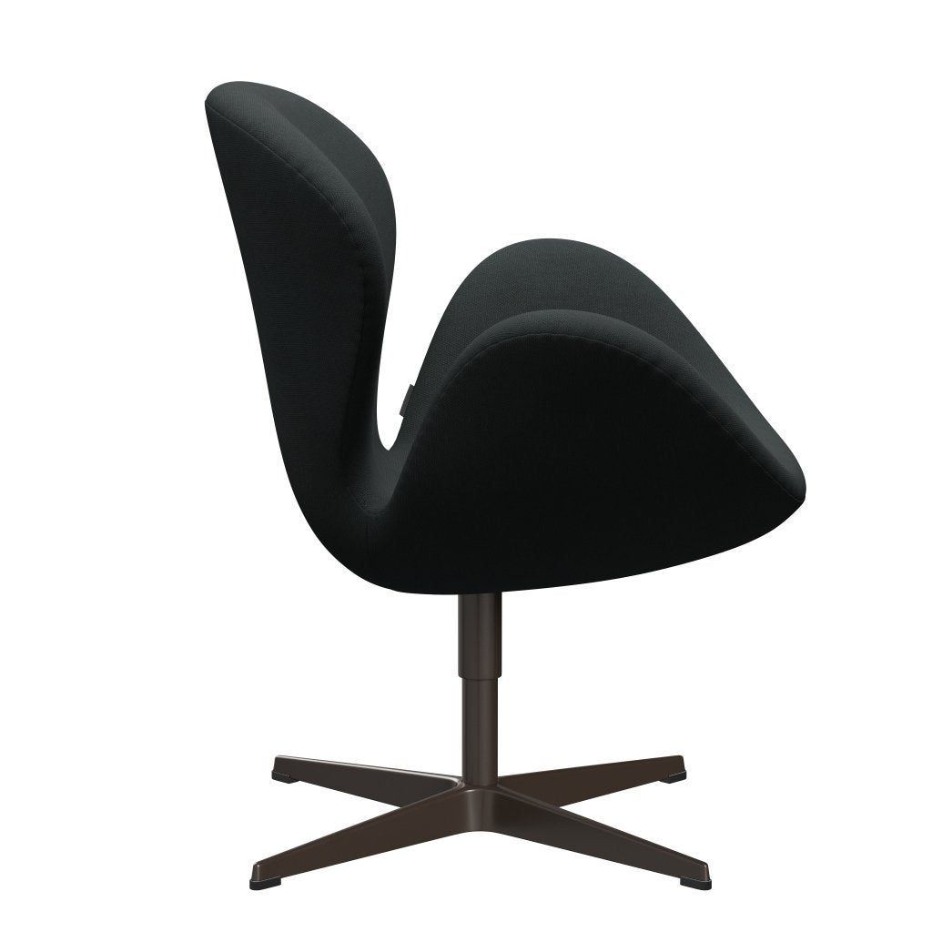 Sedia da salone Fritz Hansen Swan, carbone bronzo marrone/taglio in acciaio