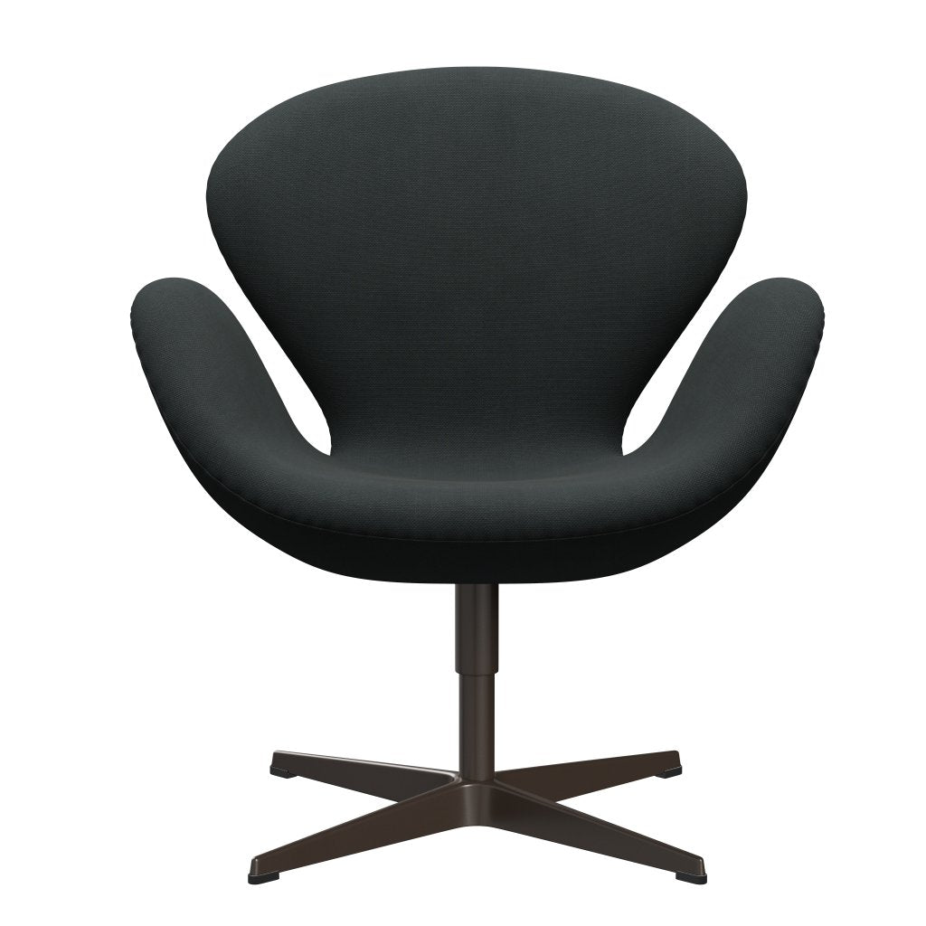 Sedia da salone Fritz Hansen Swan, carbone bronzo marrone/taglio in acciaio