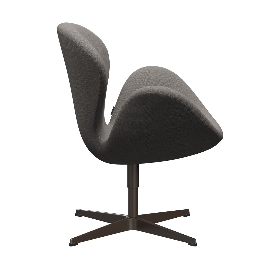 Fritz Hansen Swan Lounge Stuhl, braune Bronze/Stahlschneide mittelgroygrau