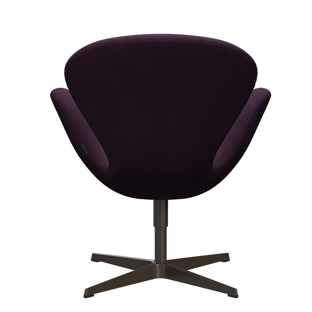 Sedia da salone Fritz Hansen Swan, viola medio in bronzo marrone/taglio in acciaio