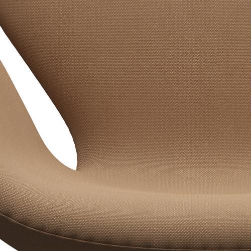 Sedia fritz Hansen Swan Lounge, bronzo marrone/sabbia in taglio in acciaio scuro/beige