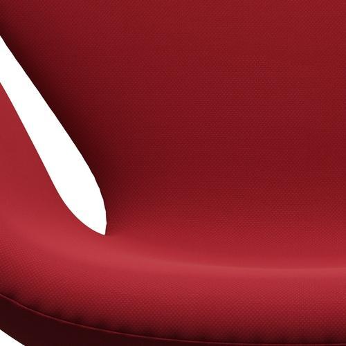 Sedia da salone Fritz Hansen Swan, standard bronzo marrone/taglio in acciaio/rosso scuro