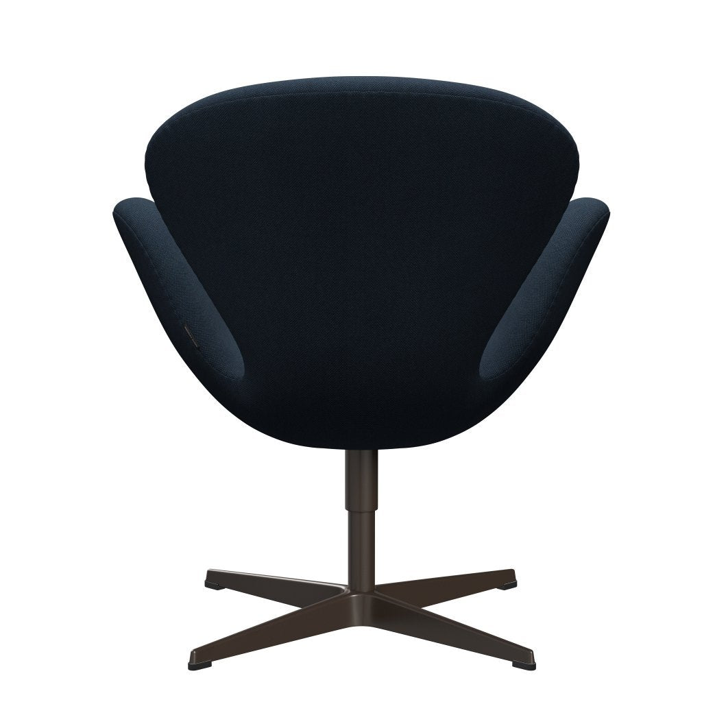 Fritz Hansen Swan Lounge stoel, bruin brons/staalcut trio donker stofblauw