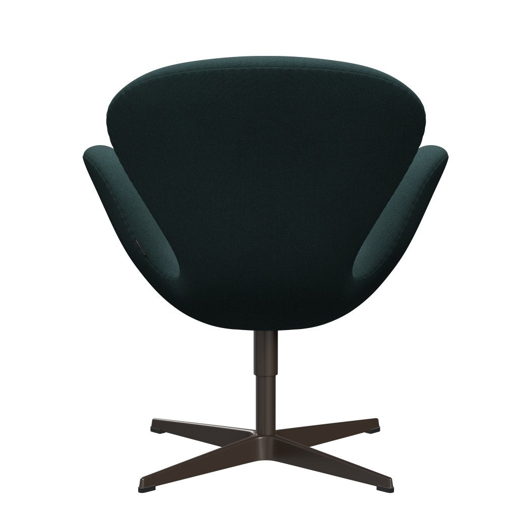 Fritz Hansen Swan Lounge Chair, Brown Bronze/Steelcut Trio Bottle Green