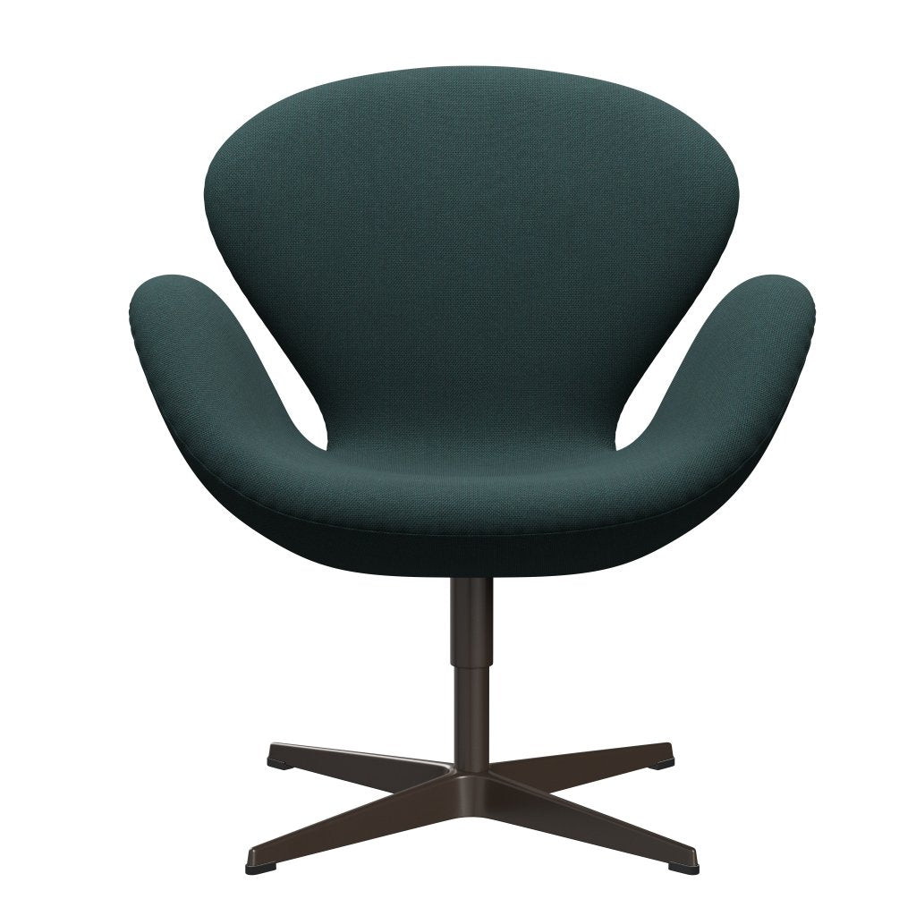 Fritz Hansen Swan Lounge Chair, Brown Bronze/Steelcut Trio Bottle Green