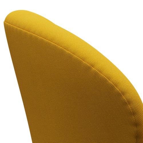 Sedia fritz Hansen Swan Lounge, bronzo marrone/taglio in acciaio giallo