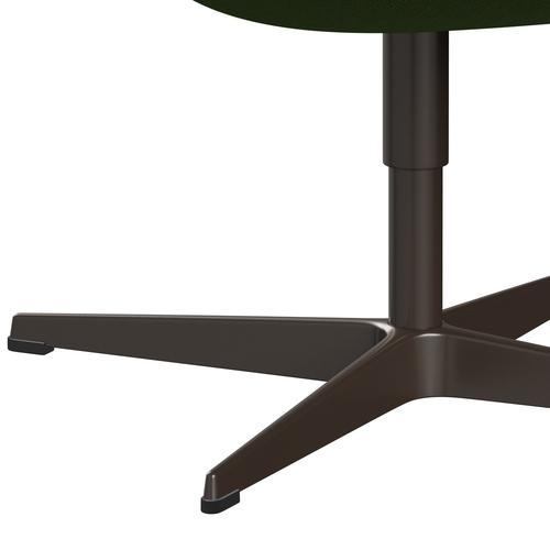 Sedia da salone Fritz Hansen Swan, bronzo marrone/taglio in acciaio verde verde