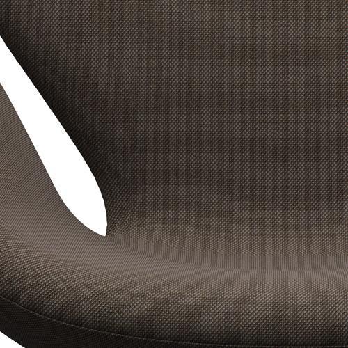 Fritz Hansen Chaise salon de cygne, bronze marron / trio en acier gris / marron